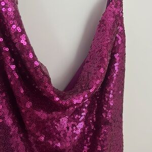 hello molly sequin homecoming dress - size xs - hot pink mini dress